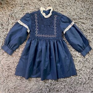 Vintage 70s Smocked Polly Flinders Dress